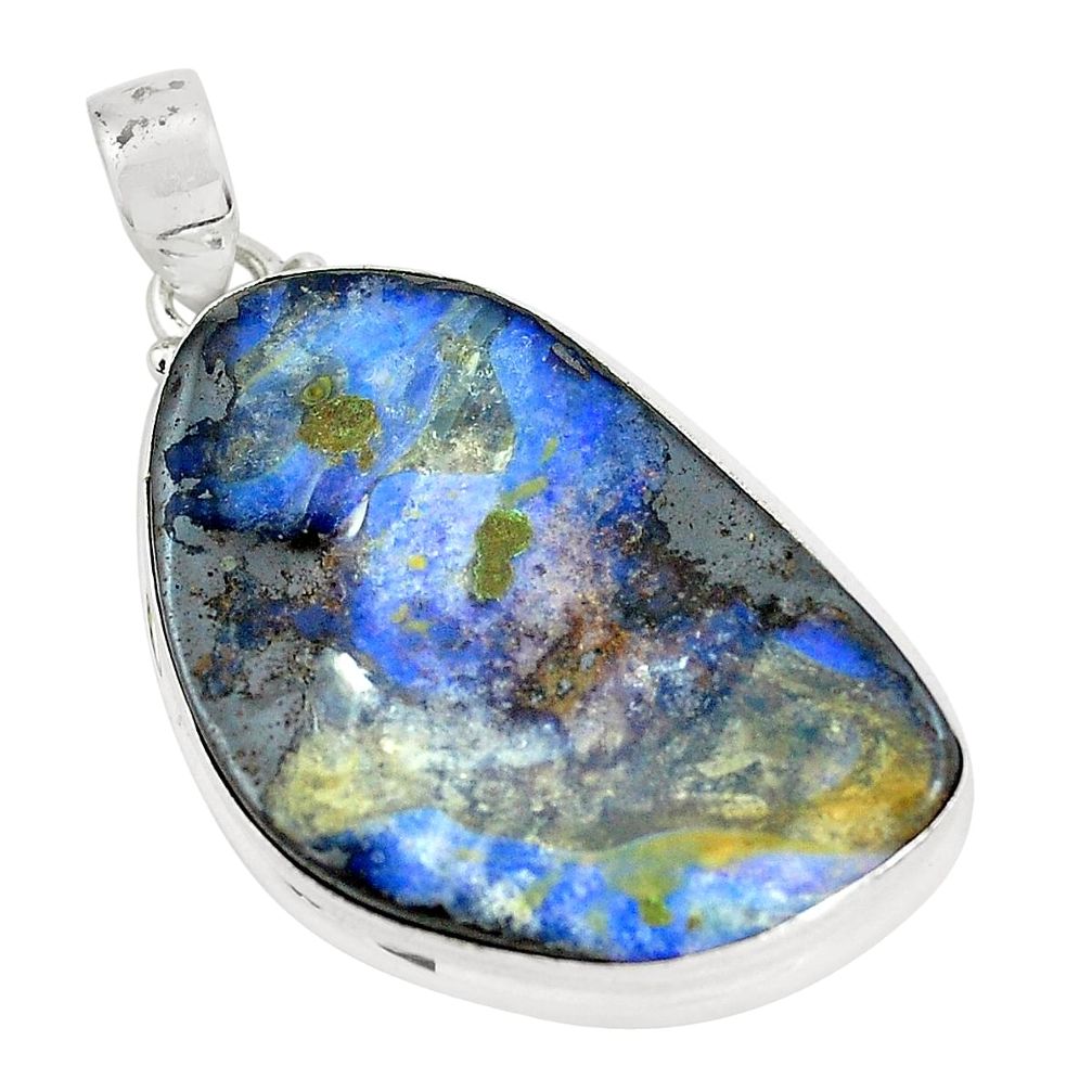 925 sterling silver 34.94cts natural brown boulder opal pendant jewelry p65238