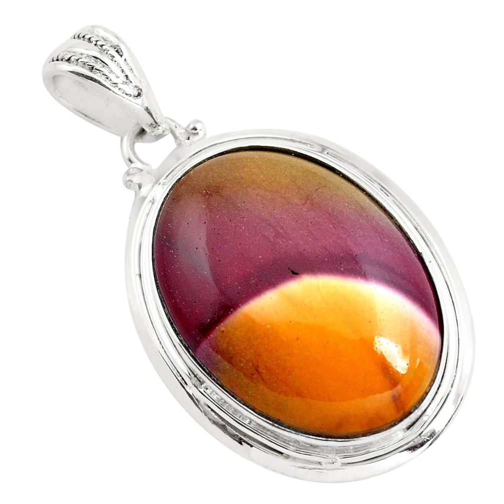 925 sterling silver 26.68cts natural brown mookaite oval pendant jewelry p40551