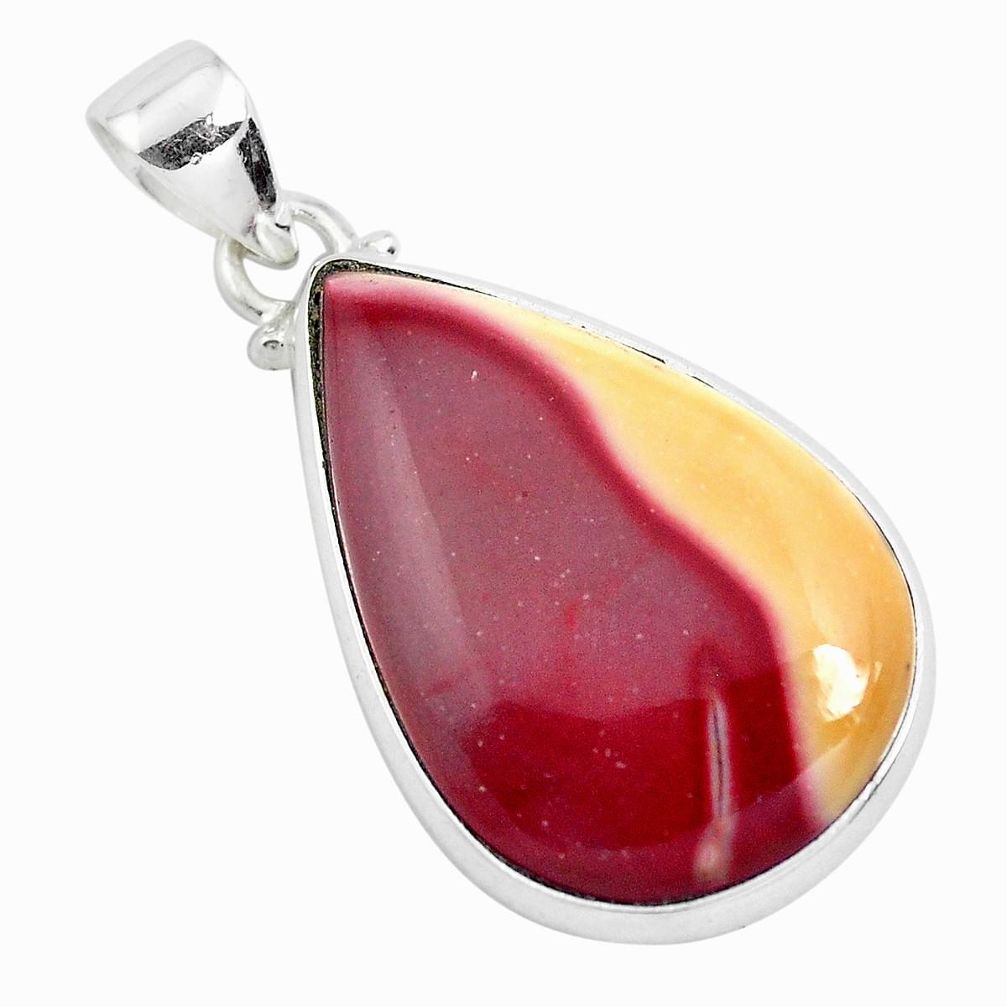 925 sterling silver 19.72cts natural brown mookaite pear pendant jewelry p40560