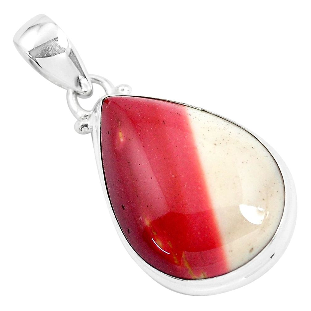 925 sterling silver 17.22cts natural brown mookaite pear pendant jewelry p46297