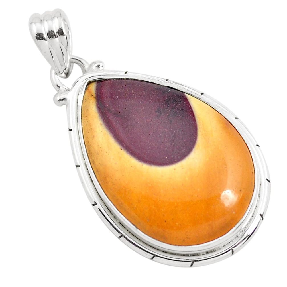 925 sterling silver 18.94cts natural brown mookaite pendant jewelry p40554