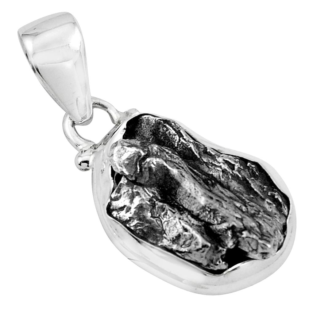 925 sterling silver 17.22cts natural campo del cielo (meteorite) pendant p69299