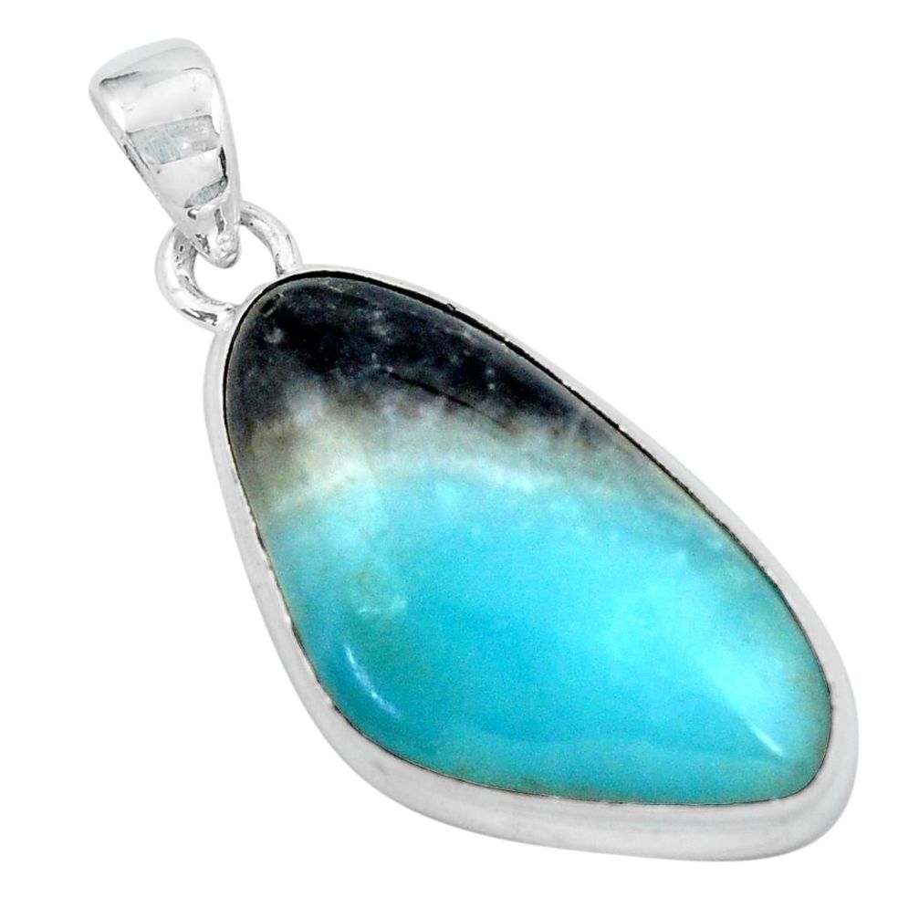925 sterling silver 17.57cts natural green boulder amazonite pendant p59518