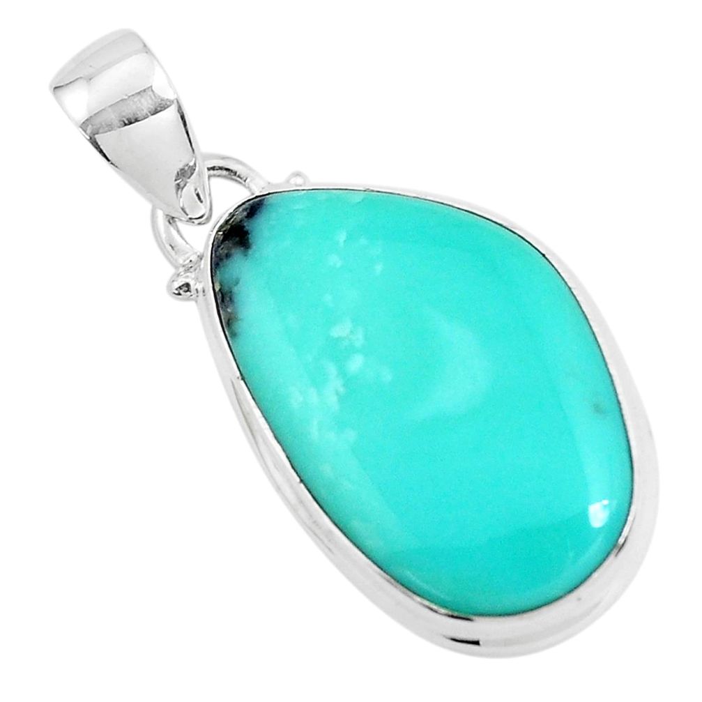 925 sterling silver 15.08cts natural green campitos turquoise pendant p46474