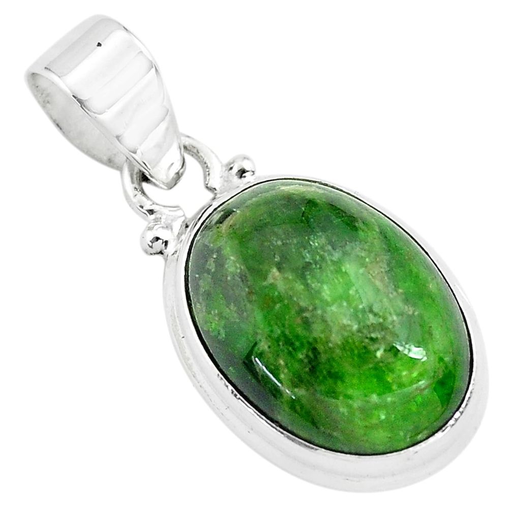 925 sterling silver 13.70cts natural green chrome diopside pendant p71974