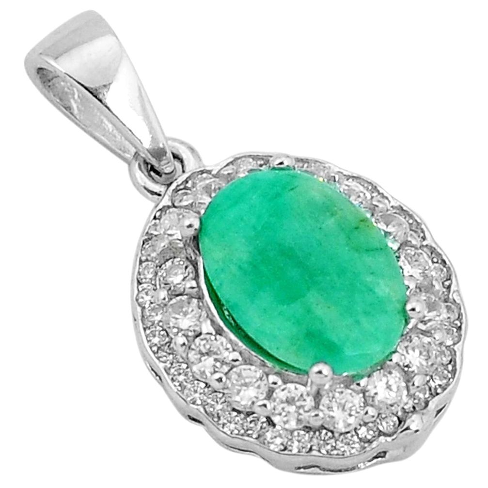 925 sterling silver 5.06cts natural green emerald topaz pendant jewelry a96398