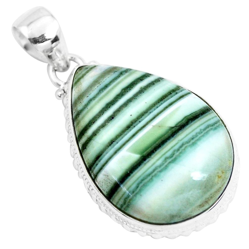 925 sterling silver 22.90cts natural green opal pear pendant jewelry p42927