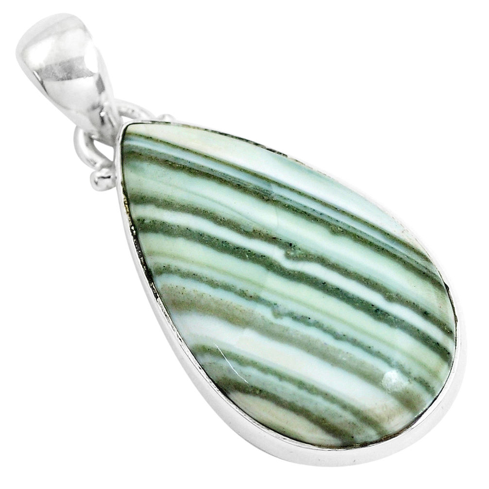 925 sterling silver 15.05cts natural green opal pear pendant jewelry p42930