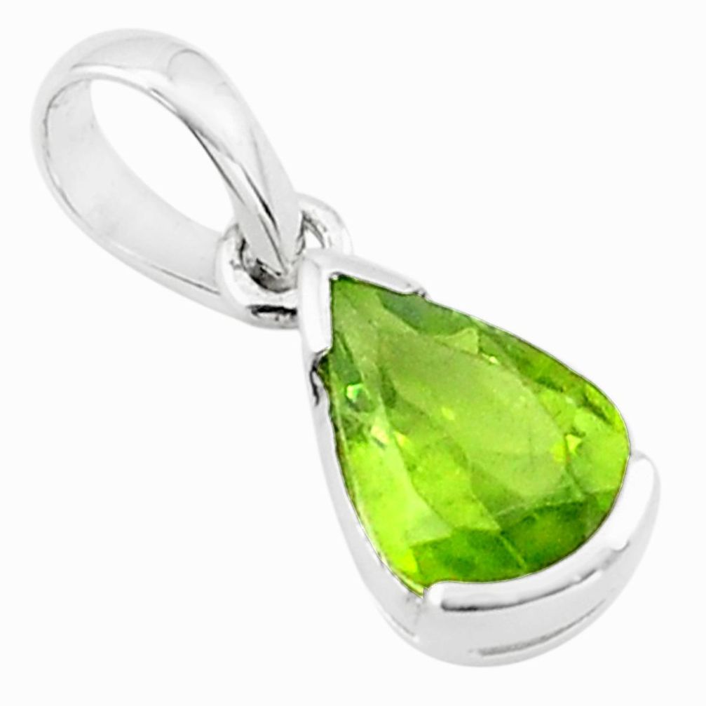 925 sterling silver 2.59cts natural green peridot pendant jewelry p73670