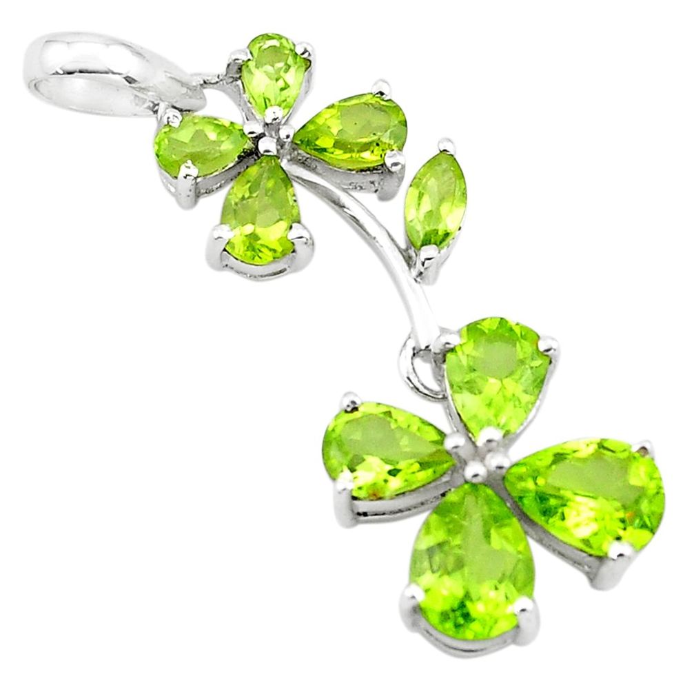 925 sterling silver 11.25cts natural green peridot pendant jewelry p73751