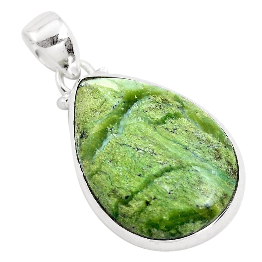 925 sterling silver 15.72cts natural green swiss imperial opal pendant p40658