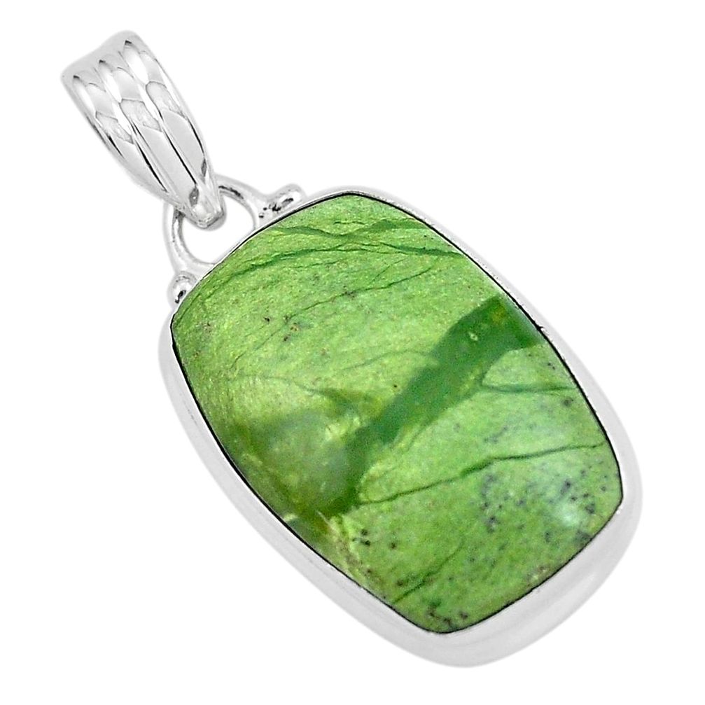 925 sterling silver 13.70cts natural green swiss imperial opal pendant p59624