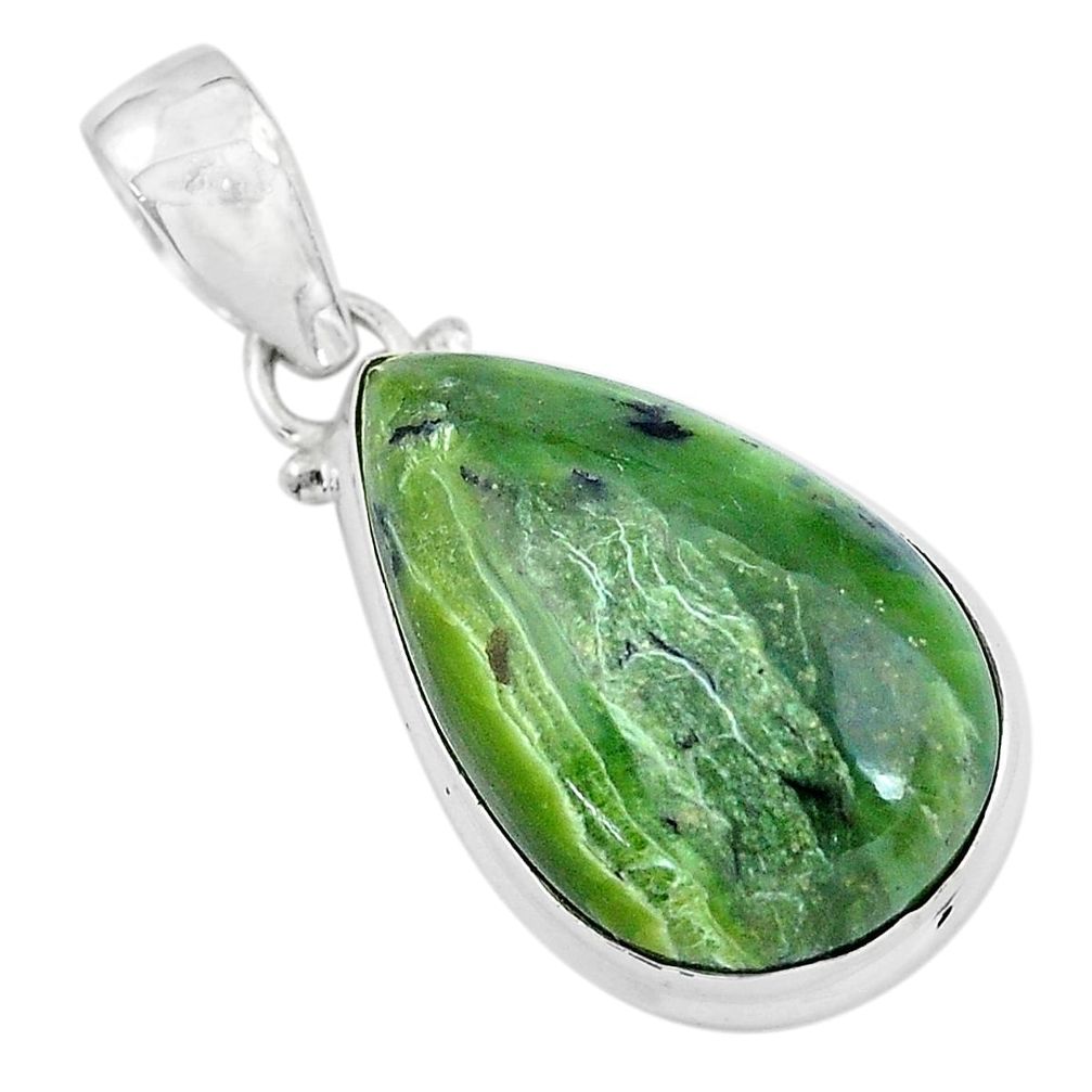 925 sterling silver 15.65cts natural green swiss imperial opal pendant p59637