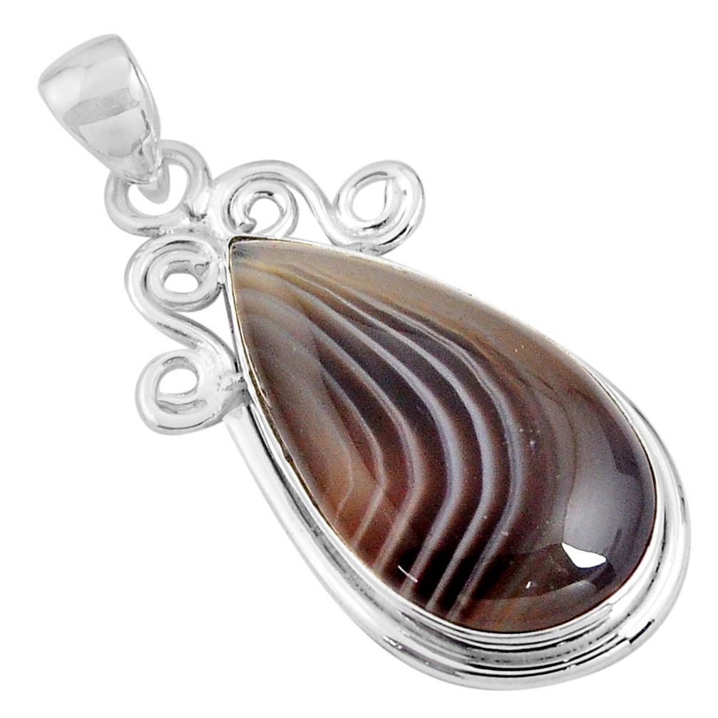 925 sterling silver 19.10cts natural honey botswana agate pendant jewelry p90457
