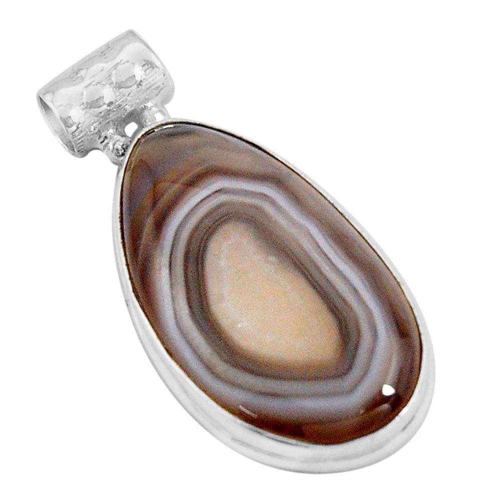 925 sterling silver 18.15cts natural honey botswana agate pendant jewelry p90460