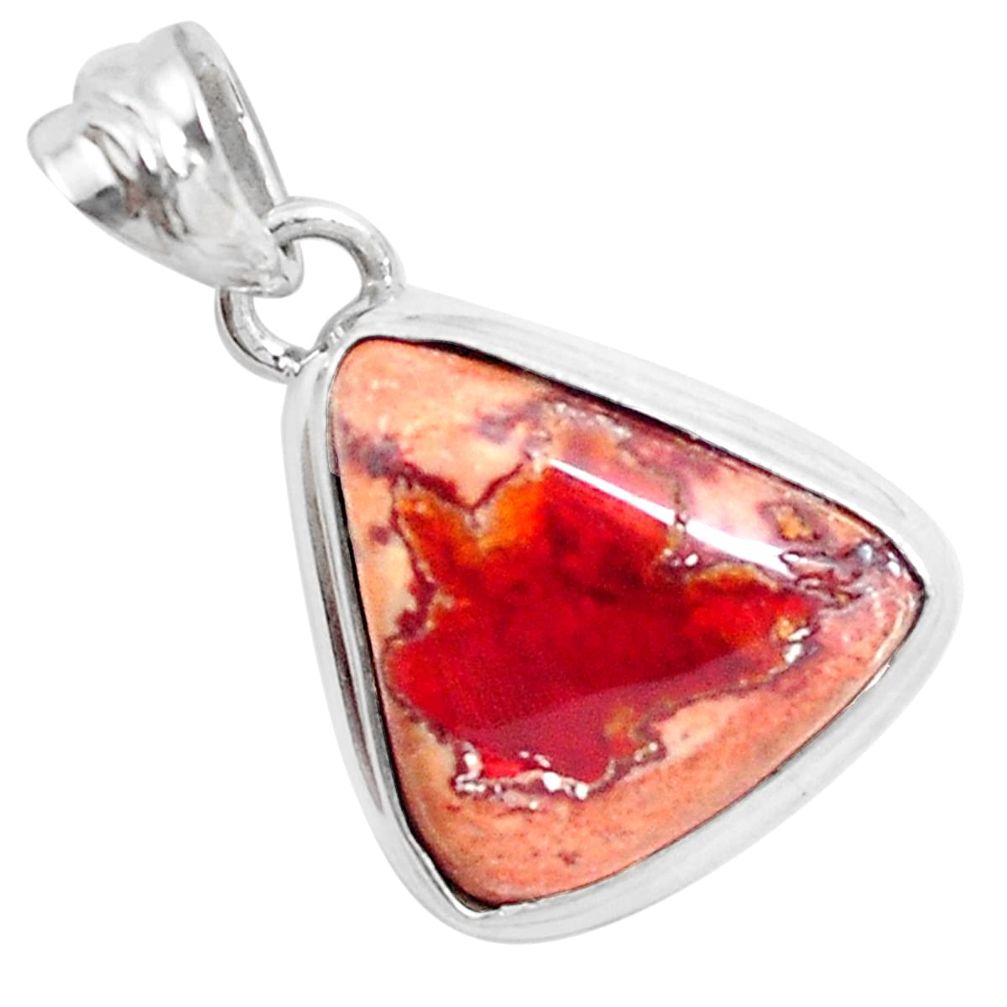 925 sterling silver 13.70cts natural multicolor mexican fire opal pendant p46795