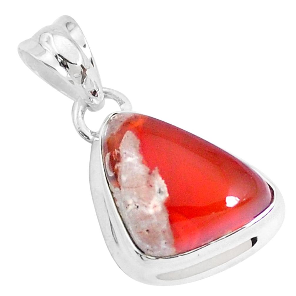 925 sterling silver 10.32cts natural multicolor mexican fire opal pendant p46817