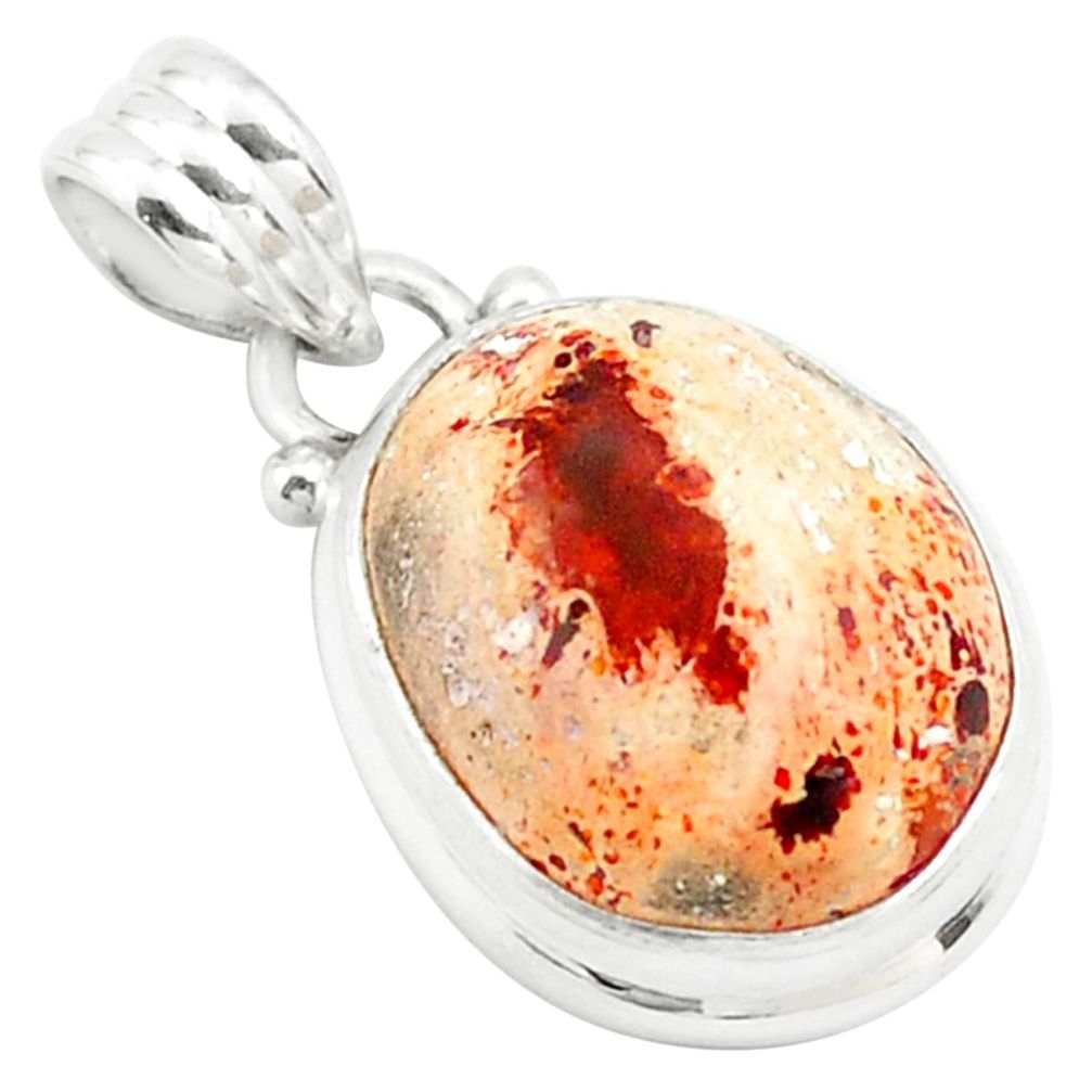 925 sterling silver 13.15cts natural orange mexican fire opal pendant p76290