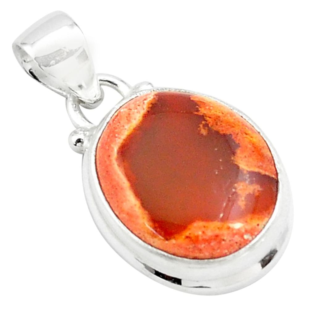 925 sterling silver 14.23cts natural orange mexican fire opal pendant p76309