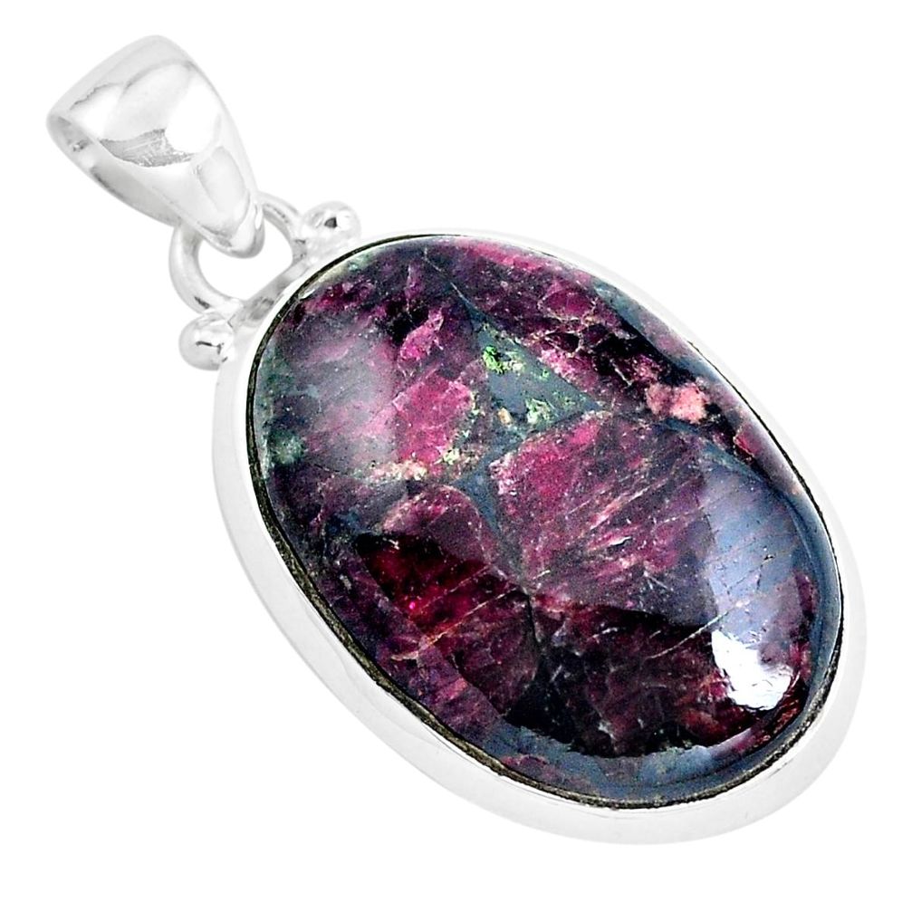 925 sterling silver 16.77cts natural pink eudialyte pendant jewelry p40863