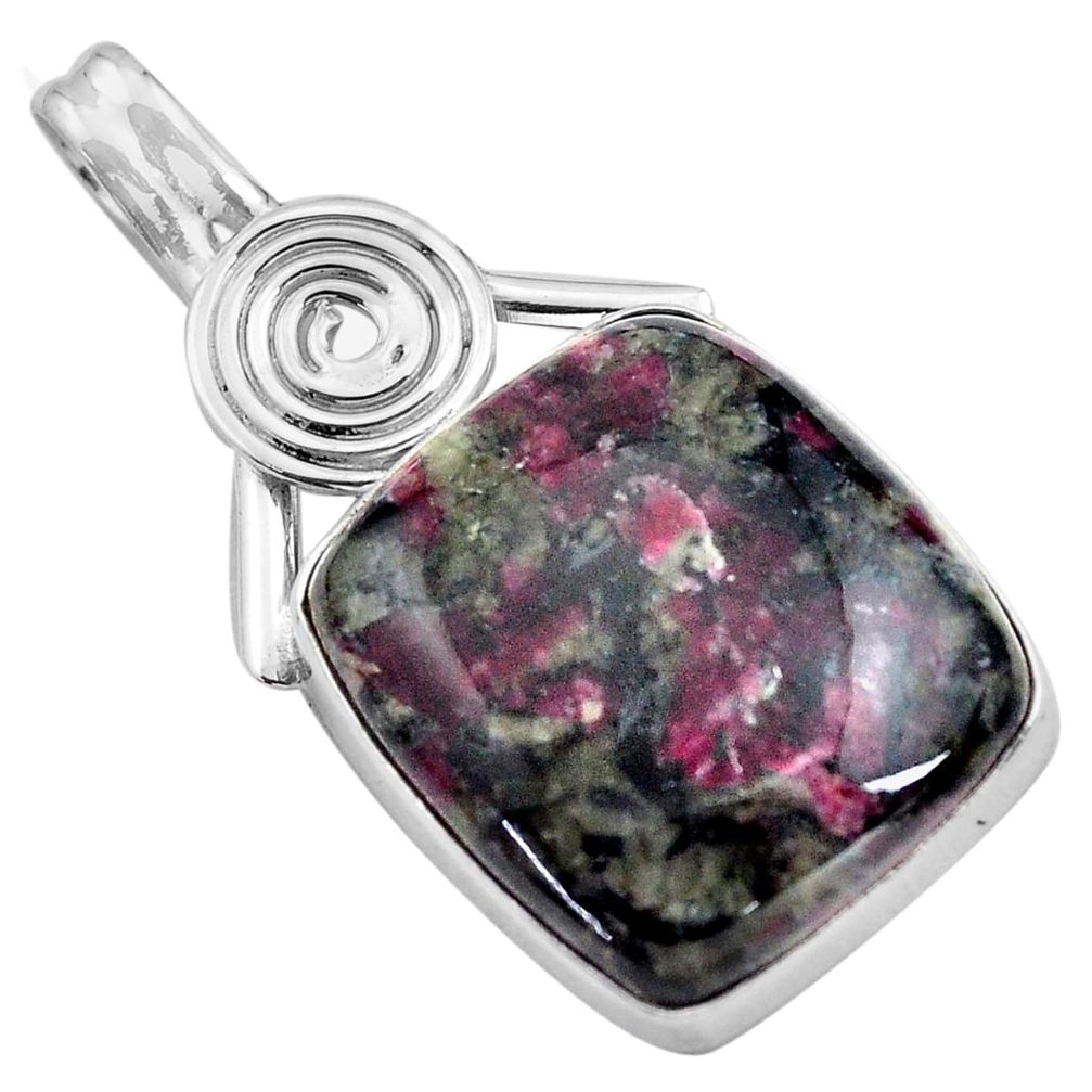 925 sterling silver 24.00cts natural pink eudialyte pendant jewelry p85574