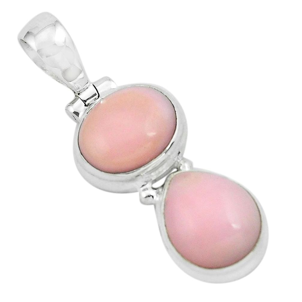 925 sterling silver 7.89cts natural pink opal square pendant jewelry p67440