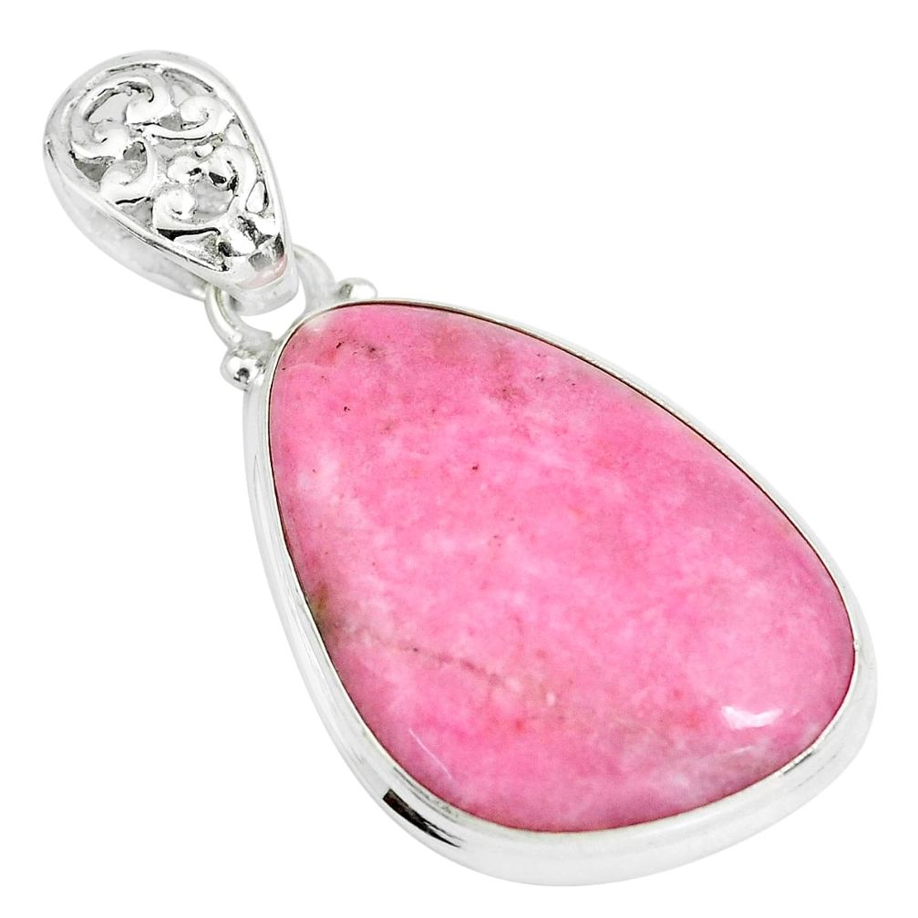 925 sterling silver 22.02cts natural pink petalite fancy pendant jewelry p66304