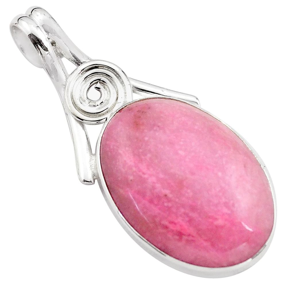 925 sterling silver 16.20cts natural pink petalite oval pendant jewelry p85234