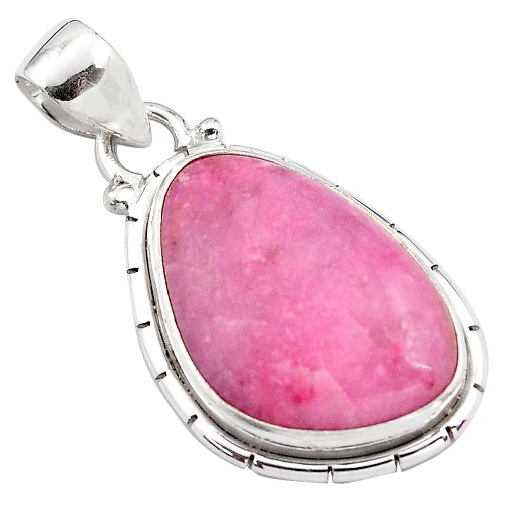 925 sterling silver 15.08cts natural pink petalite pendant jewelry p85217