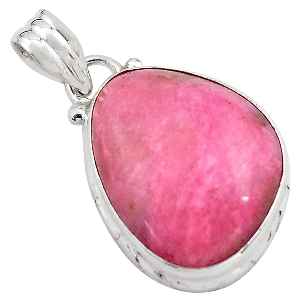 925 sterling silver 14.72cts natural pink petalite pendant jewelry p85220