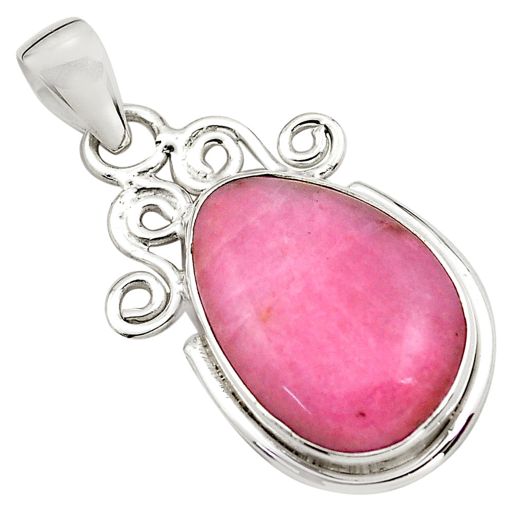 925 sterling silver 16.06cts natural pink petalite pendant jewelry p85239