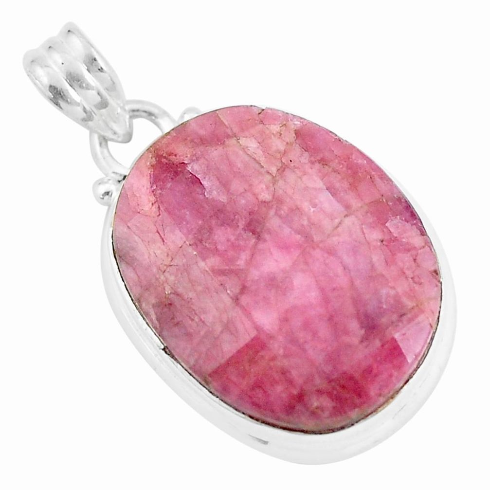 925 sterling silver 19.72cts natural pink tourmaline pendant jewelry p59114