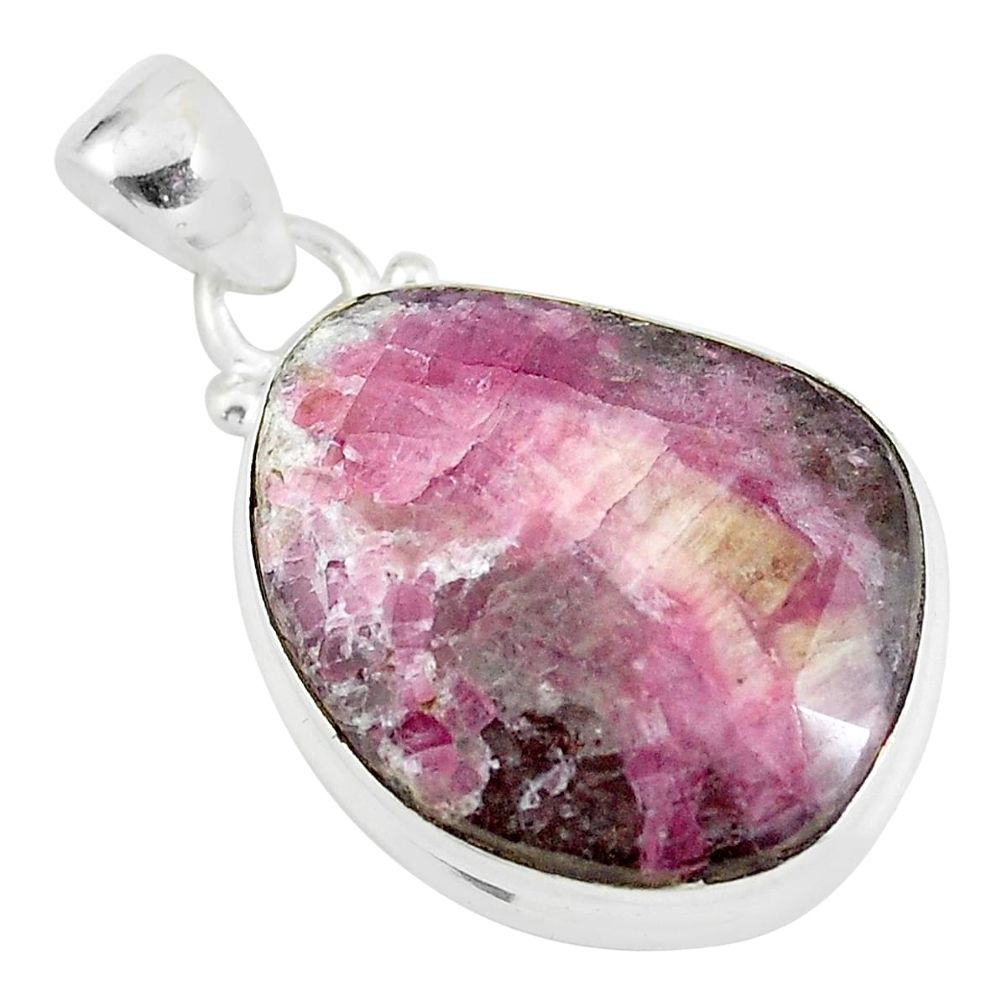 925 sterling silver 17.22cts natural pink tourmaline pendant jewelry p59117