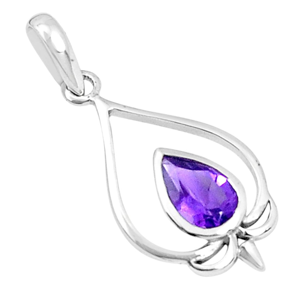 925 sterling silver 2.72cts natural purple amethyst pendant jewelry p36356