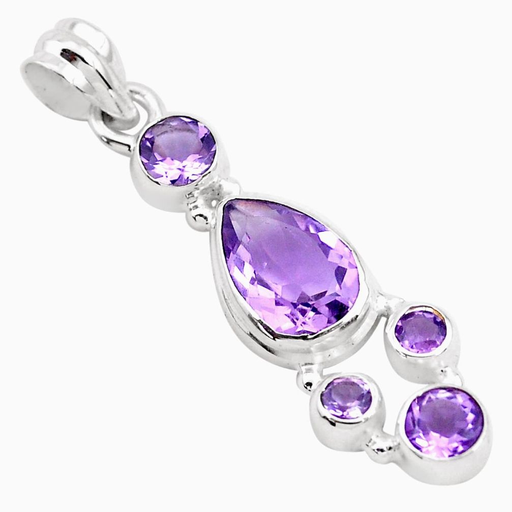 925 sterling silver 8.52cts natural purple amethyst pendant jewelry p49815