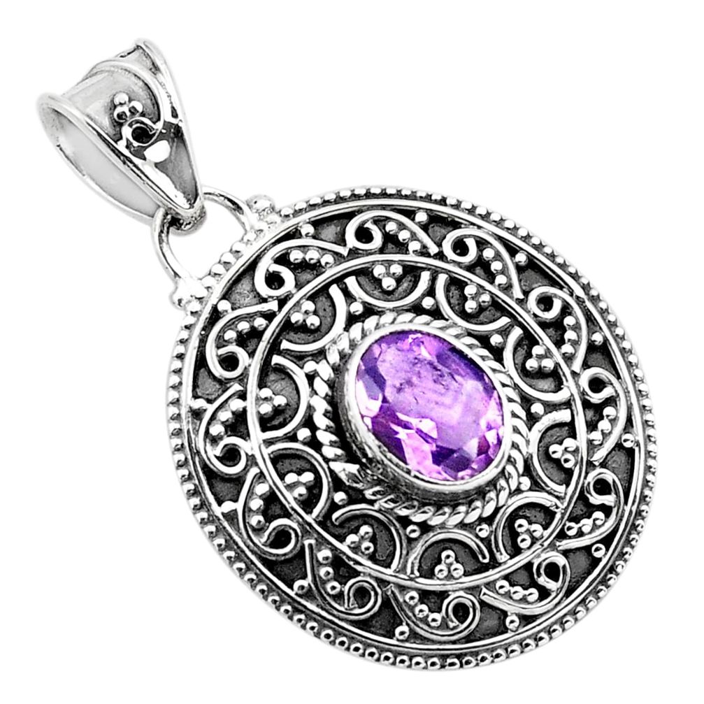 925 sterling silver 2.20cts natural purple amethyst pendant jewelry p86324