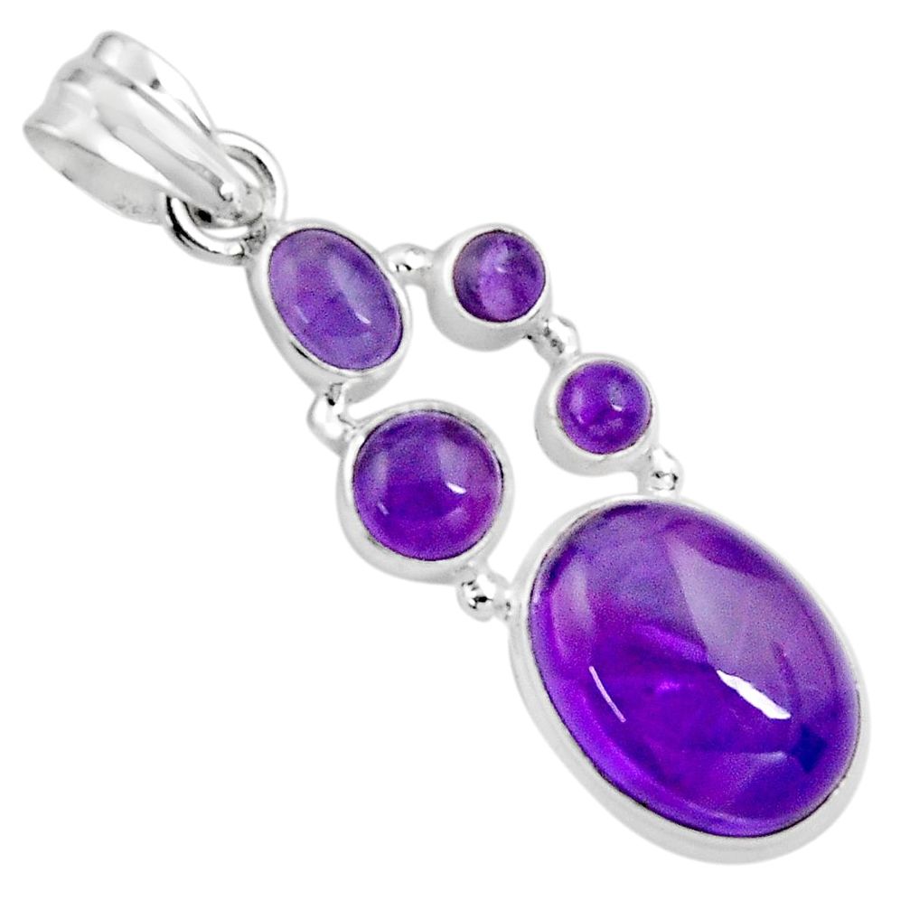 925 sterling silver 15.97cts natural purple amethyst pendant jewelry p89204
