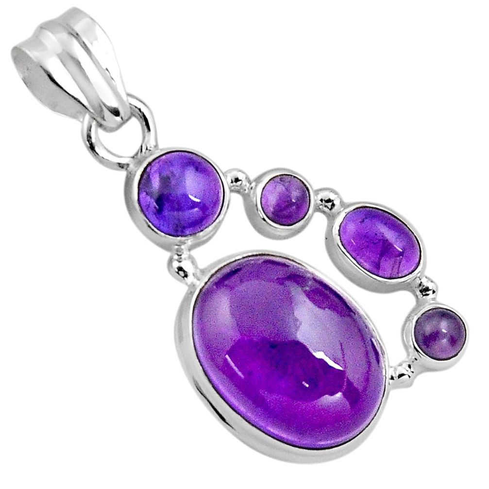 925 sterling silver 15.97cts natural purple amethyst pendant jewelry p89207