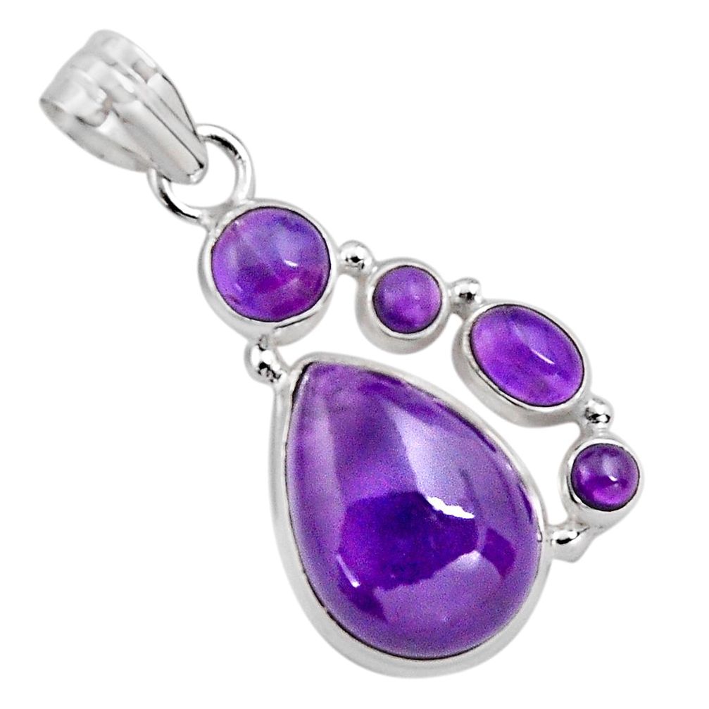 925 sterling silver 18.15cts natural purple amethyst pendant jewelry p89214