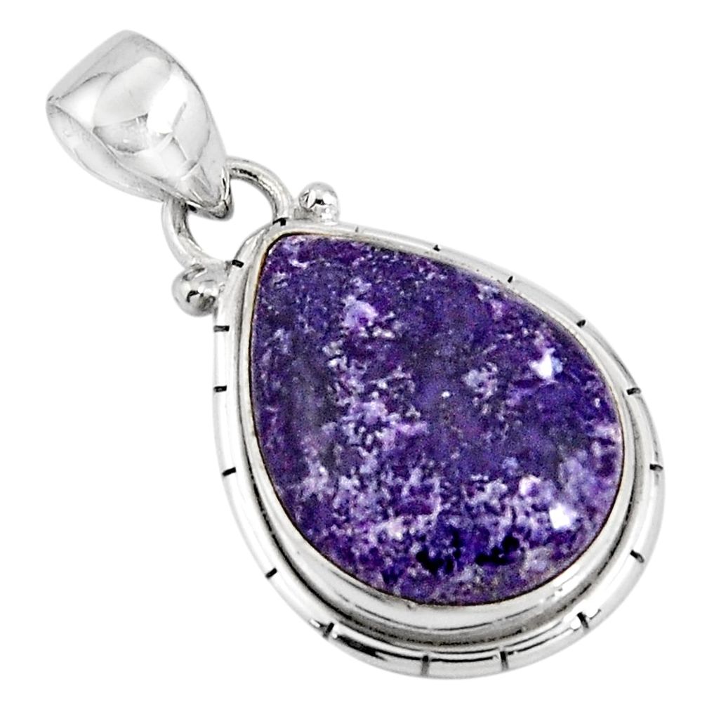 925 sterling silver 13.20cts natural purple lepidolite pendant jewelry p90496