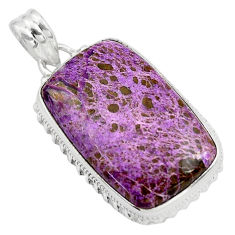 925 sterling silver 18.70cts natural purple purpurite pendant jewelry p85374