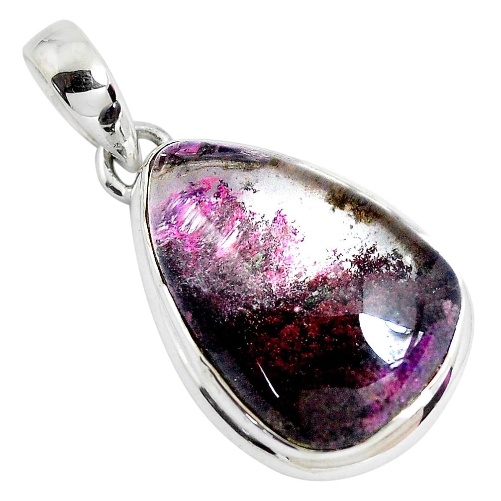 925 sterling silver 26.52cts natural purple scenic lodolite pendant p46375