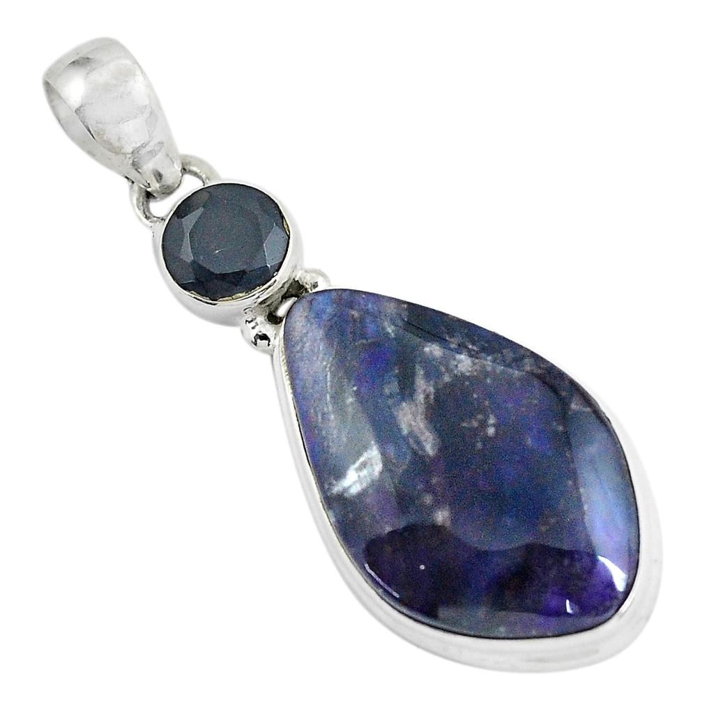 925 sterling silver 17.22cts natural purple sugilite onyx pendant jewelry d31878