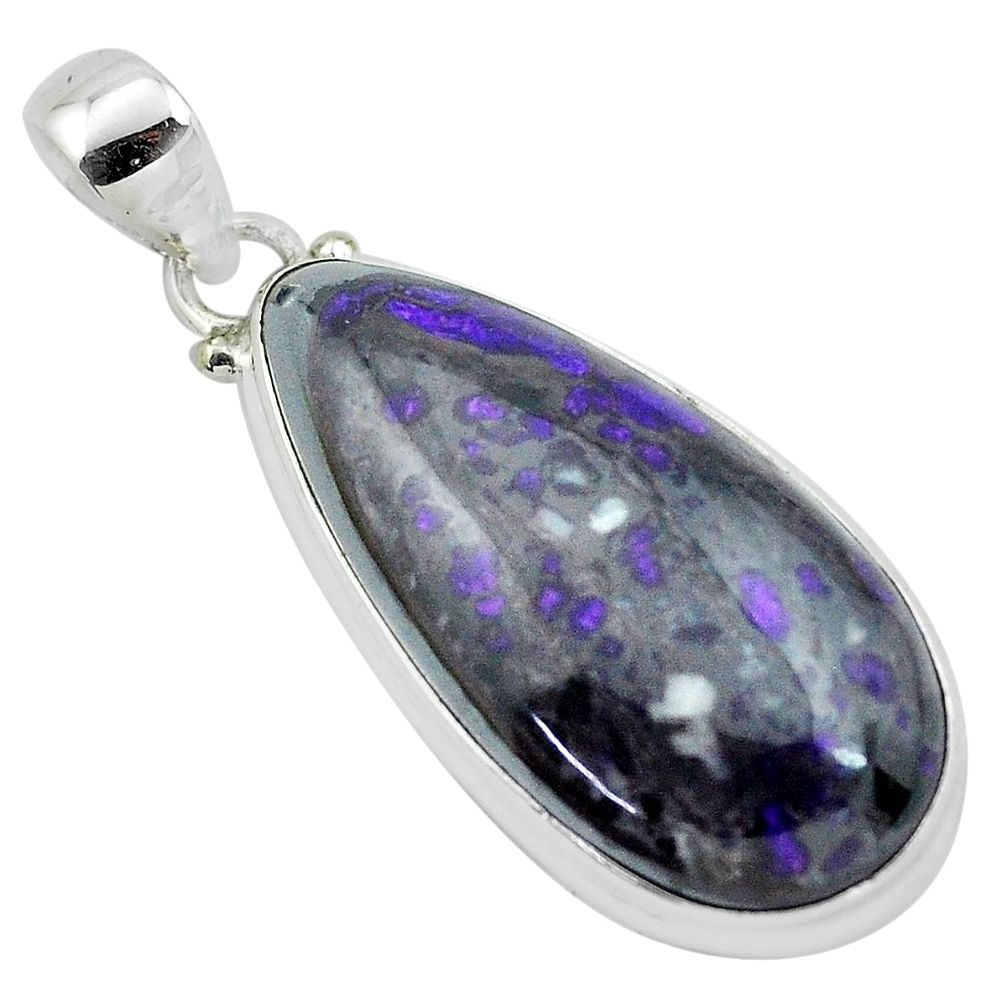 925 sterling silver 27.08cts natural purple sugilite pendant jewelry p53464