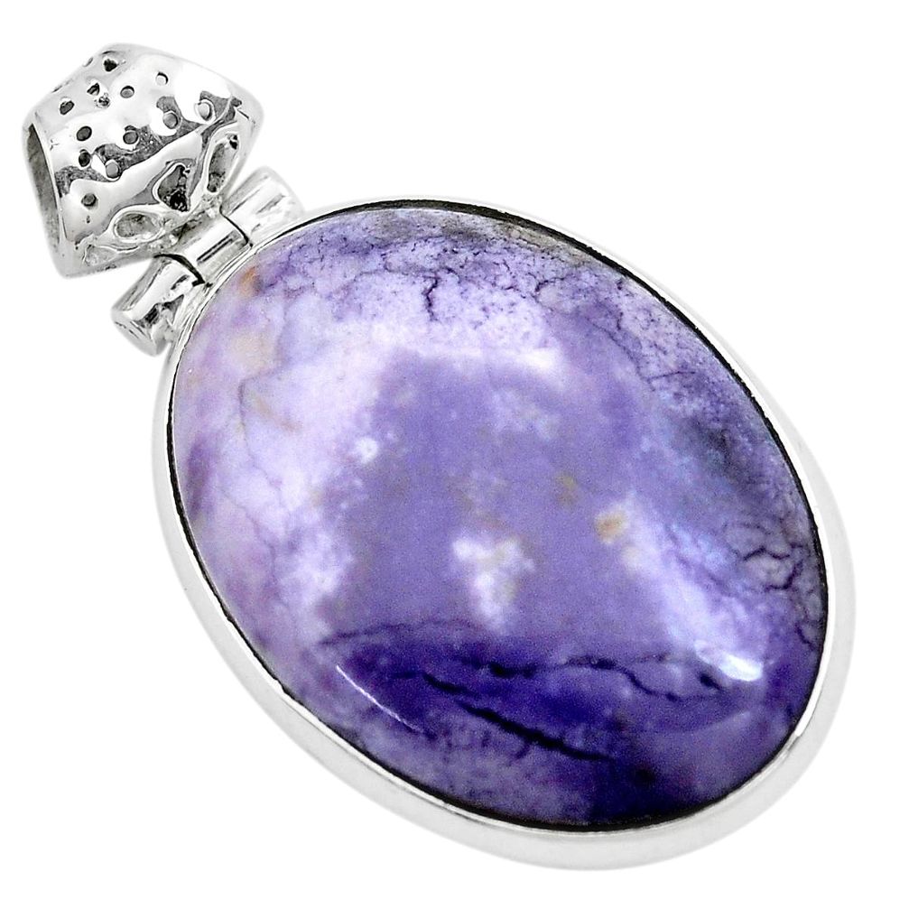 925 sterling silver 22.59cts natural purple tiffany stone pendant jewelry p41233