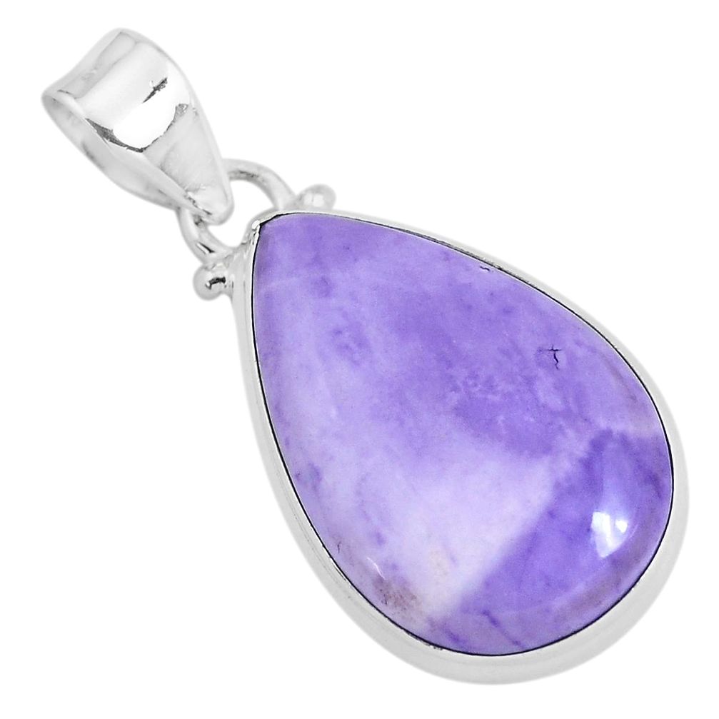 925 sterling silver 15.65cts natural purple tiffany stone pendant jewelry p46098