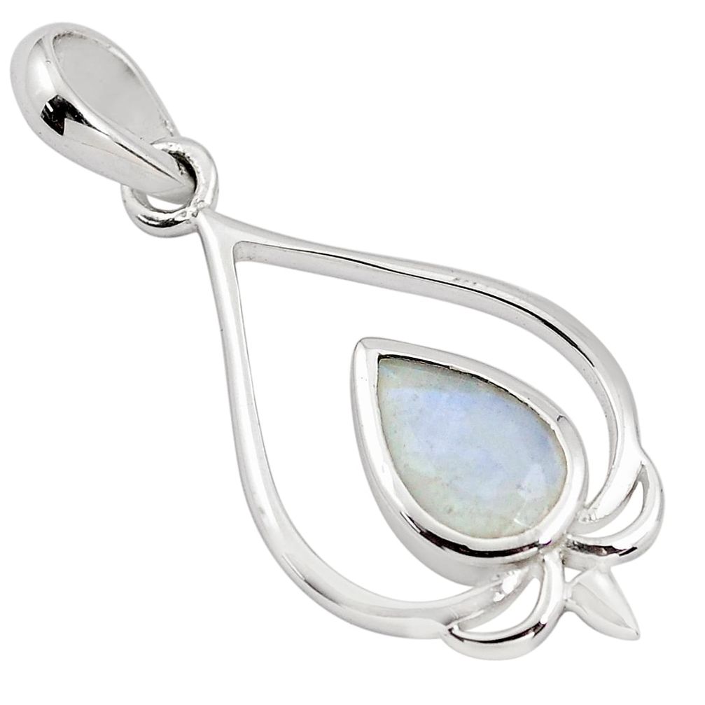 925 sterling silver 2.50cts natural rainbow moonstone pendant jewelry p82533