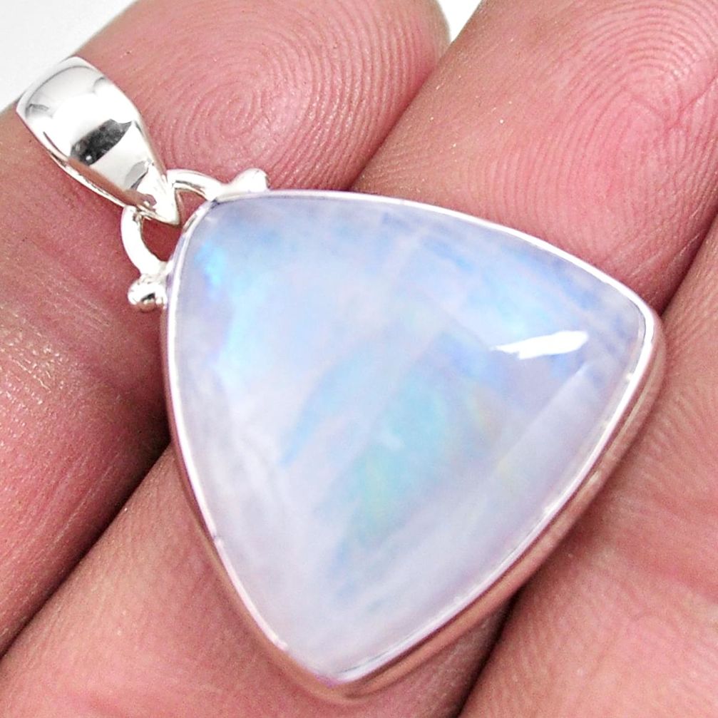 925 sterling silver 17.55cts natural rainbow moonstone pendant jewelry p92428