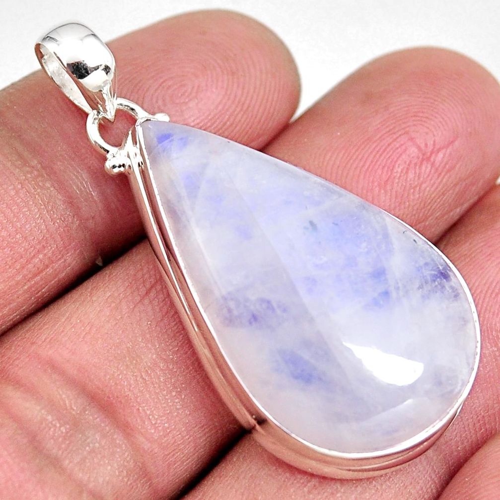 925 sterling silver 28.73cts natural rainbow moonstone pendant jewelry p92435