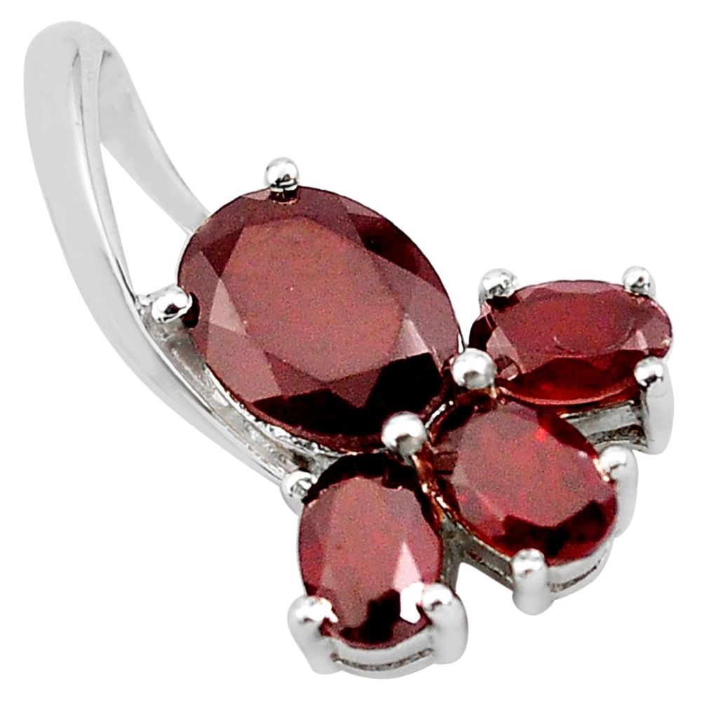 925 sterling silver 6.65cts natural red garnet oval pendant jewelry p83827